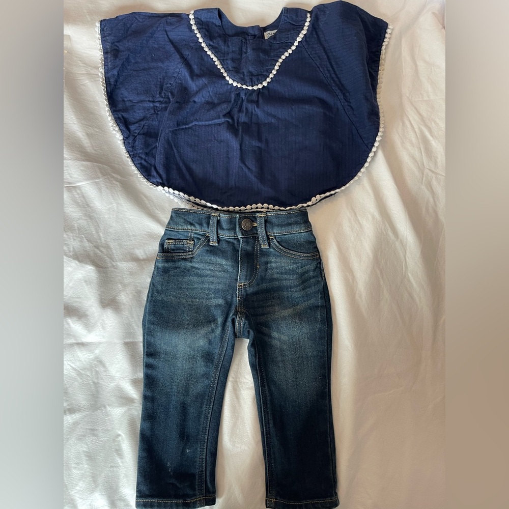 Old Navy Gray and Blue Denim Jeans